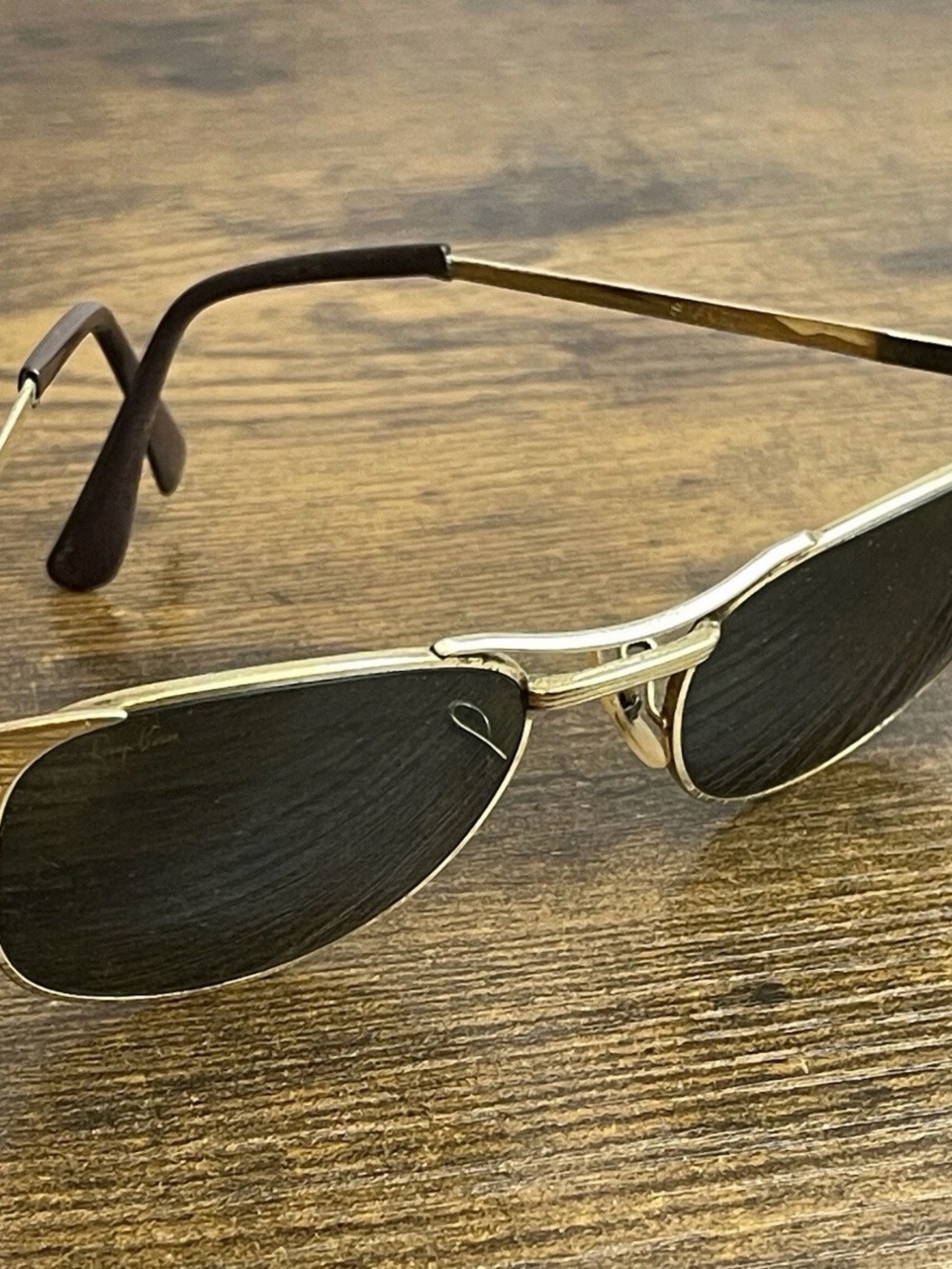 Vintage Ray-Ban B&L Gold Signet Sunglasses USA Bausch & Lomb Black Lens Men’s OG